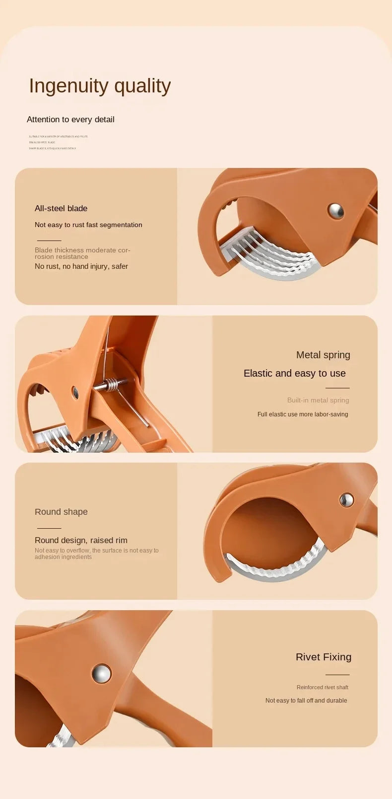 HooFun Kitchen Tools Stainless Steel Vegetable and Fruit Slicer