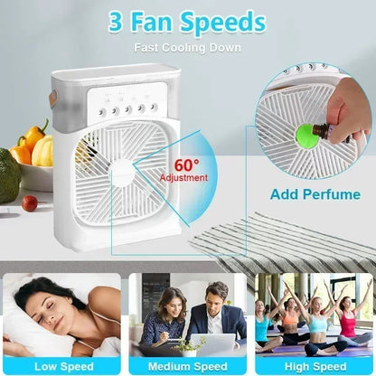 Portable Fan Air Conditioners USB Electric Fan LED Night Light