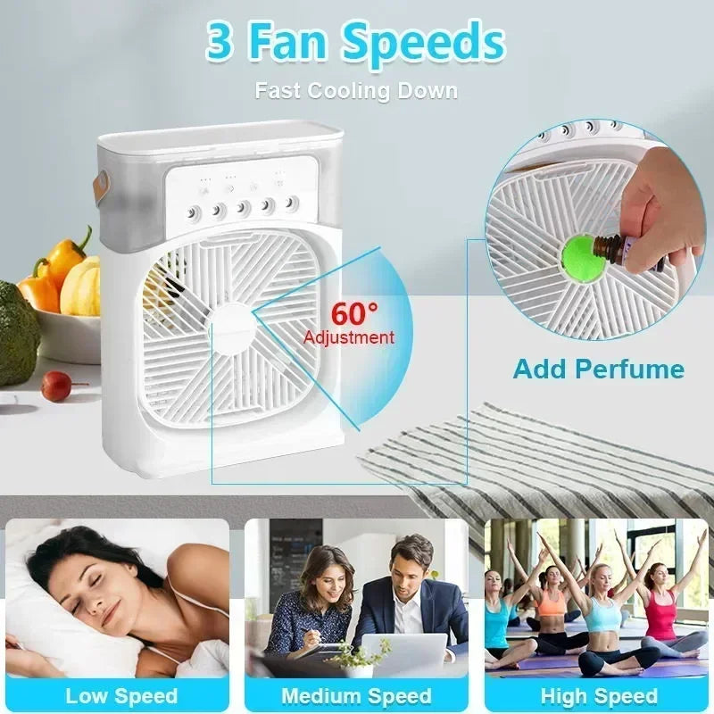Portable Fan Air Conditioners USB Electric Fan LED Night Light