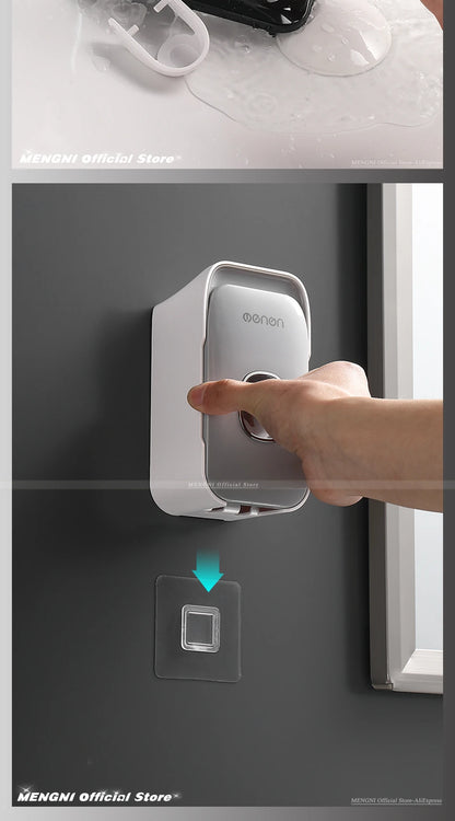 Automatic Toothpaste Dispenser Squeezer With Toothbrush Holder Wall