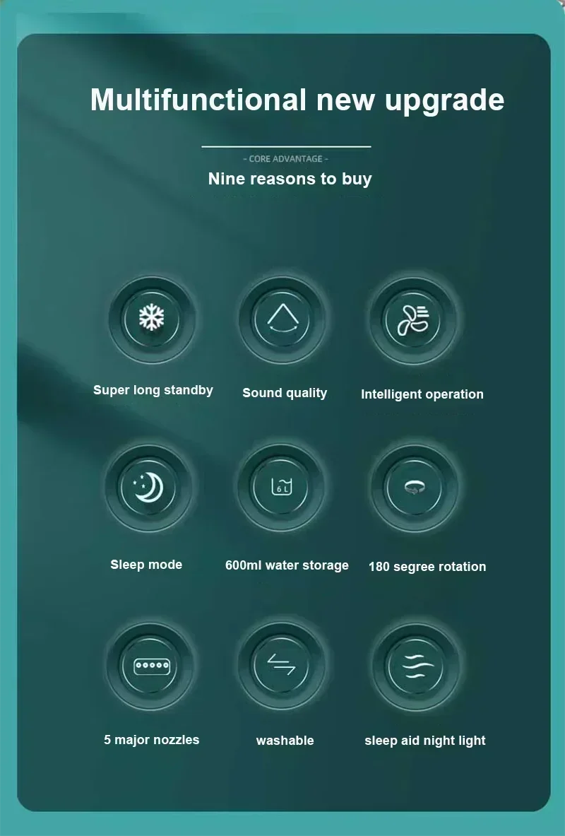 Portable Fan Air Conditioners USB Electric Fan LED Night Light