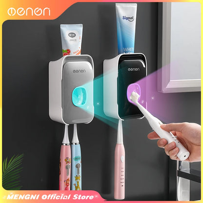 Automatic Toothpaste Dispenser Squeezer With Toothbrush Holder Wall