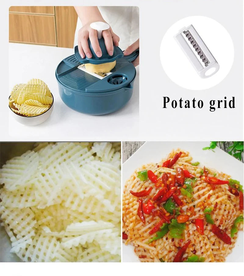 Vegetable Cutter Potatoes Manually Cut Shred Slicer Grater Tools