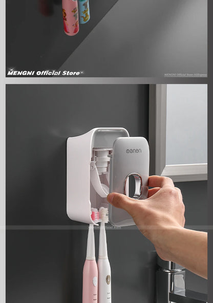 Automatic Toothpaste Dispenser Squeezer With Toothbrush Holder Wall