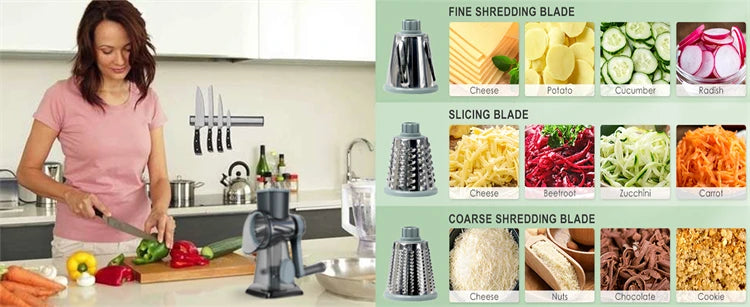 Cheese Grater Versatile Manual Vegetable Slicer Peanut Nuts Grinder